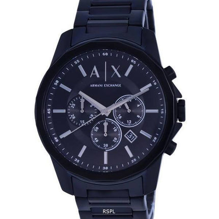 Armani Exchange Chronograph Edelstahl schwarzes Zifferblatt Quarz AX1722 Herrenuhr