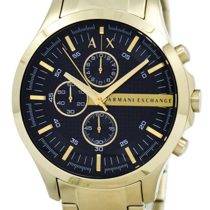 Armani Exchange Quarz Chronograph Gold-Ton schwarzes Zifferblatt AX2137 Herrenuhr