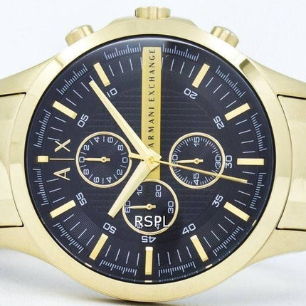 Armani Exchange Quarz Chronograph Gold-Ton schwarzes Zifferblatt AX2137 Herrenuhr