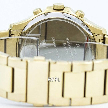 Armani Exchange Quarz Chronograph Gold-Ton schwarzes Zifferblatt AX2137 Herrenuhr