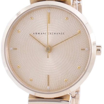 Armani Exchange Zoe Gold Tone Zifferblatt Diamant Akzente Quarz AX5902 Damenuhr