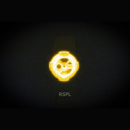 Casio Baby-G Analog-Digital Damenuhr mit Harzarmband, gelbem Zifferblatt, Quarzwerk, BA-110AH-9A, wasserdicht bis 100 m