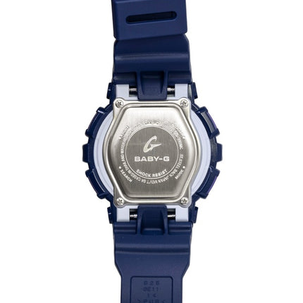 Casio Baby-G Analog-Digital Damenuhr mit Harzarmband, blauem Zifferblatt, Quarzwerk, BA-110MC-2A, wasserdicht bis 100 m