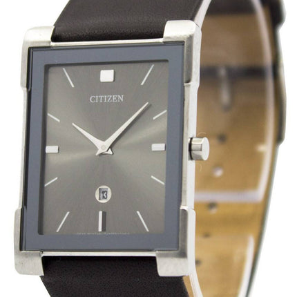 Citizen Quartz schlanke schwarze Leder BG5080 - 05H Damenuhr