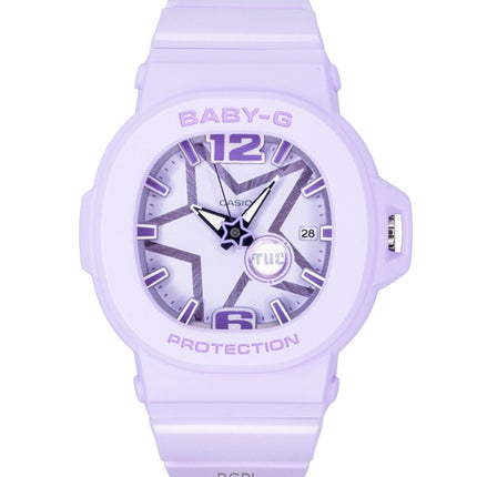 Casio Baby-G Analog-Damenuhr mit Kunstharzarmband, lila Zifferblatt, Quarzwerk, BGA-10D-6A, wasserdicht bis 100 m