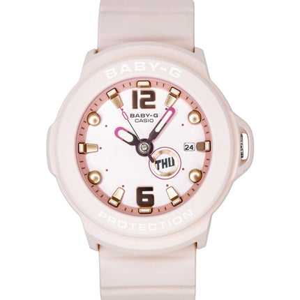 Casio Baby-G Plus Analog-Damenuhr mit Kunstharzarmband, pastellrosa Zifferblatt, Quarzwerk, BGA-15K-4A, wasserdicht bis 100 m