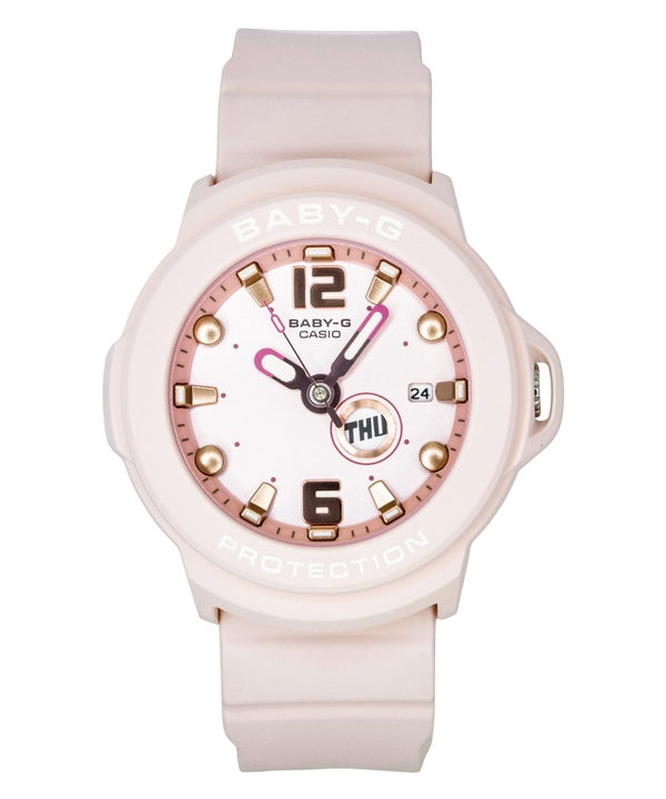 Casio Baby-G Plus Analog-Damenuhr mit Kunstharzarmband, pastellrosa Zifferblatt, Quarzwerk, BGA-15K-4A, wasserdicht bis 100 m