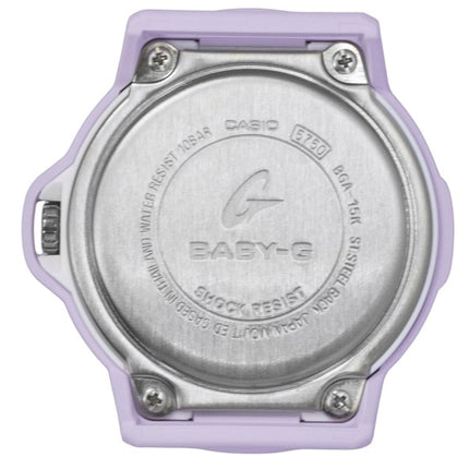 Casio Baby-G Plus Damenuhr, analog, aus Kunstharz, lila Zifferblatt, Quarzwerk, BGA-15K-6A, wasserdicht bis 100 m, mit verstellbarem Uhrenhalter