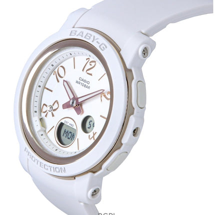 Casio Baby-G Analog-Digital-Harzarmband Weißes Zifferblatt Quarz BGA-290RA-7A 100M Damenuhr