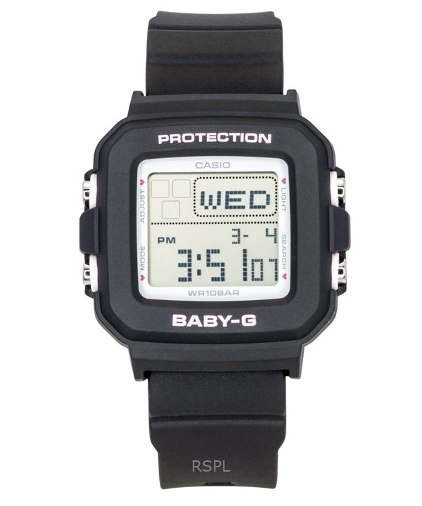 Casio Baby-G Plus Digitaluhr mit Kunstharzarmband, Quarzwerk, BGD-10KH-1, wasserdicht bis 100 m, Damenuhr mit Silikonhalterung