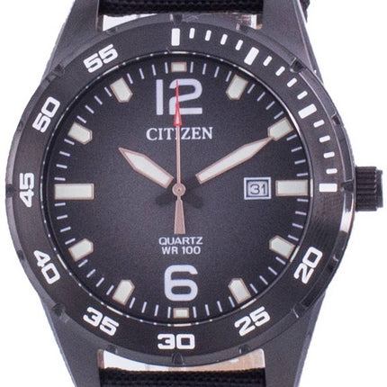 Citizen Black Dial Nylonarmband Quarz BI1045-05E 100M Herrenuhr
