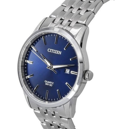 Citizen Herrenuhr mit Edelstahlarmband, nachtblaues Zifferblatt, Quarz BI5000-87L
