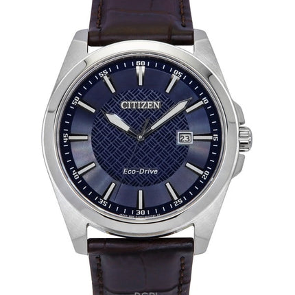 Citizen Eco-Drive Lederarmband blaues Zifferblatt BM7108-22L 100M Herrenuhr