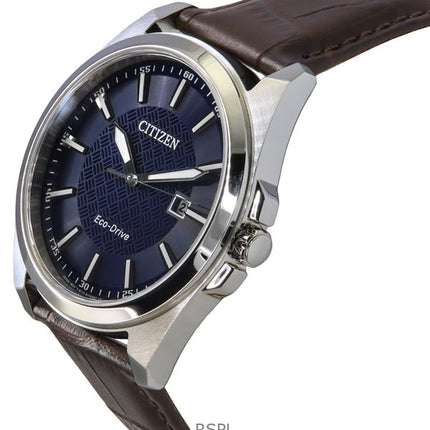 Citizen Eco-Drive Lederarmband blaues Zifferblatt BM7108-22L 100M Herrenuhr