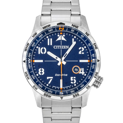 Citizen Weekender Avion Edelstahl Blaues Zifferblatt Eco-Drive BM7550-52L 100M Herrenuhr