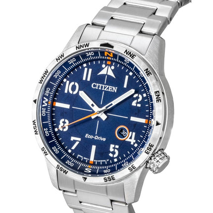 Citizen Weekender Avion Edelstahl Blaues Zifferblatt Eco-Drive BM7550-52L 100M Herrenuhr