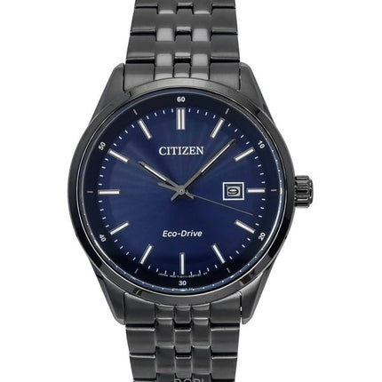 Citizen Eco-Drive Edelstahl blaues Zifferblatt BM7567-50L 100M Herrenuhr