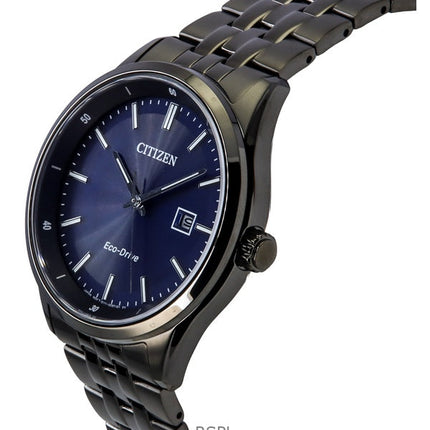 Citizen Eco-Drive Edelstahl blaues Zifferblatt BM7567-50L 100M Herrenuhr