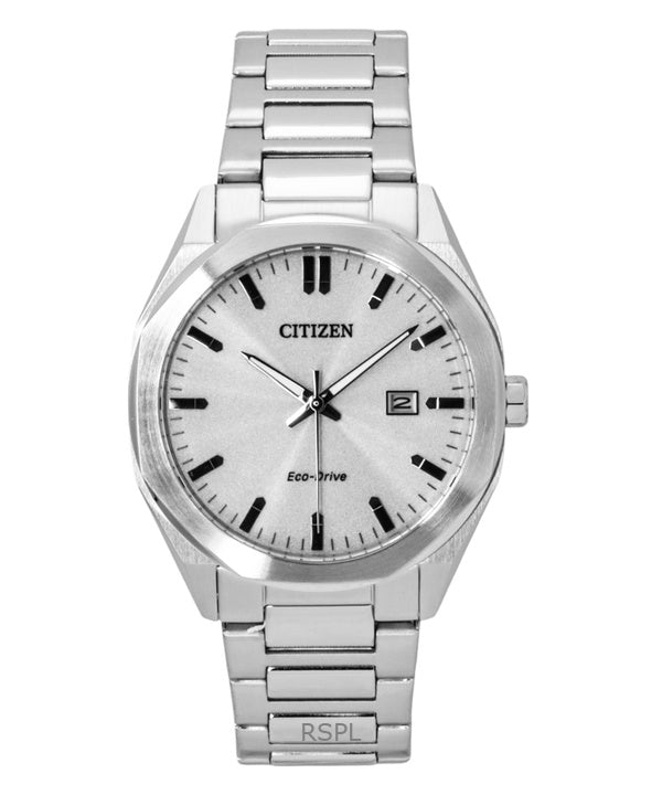 Citizen Eco-Drive Edelstahl Silbernes Zifferblatt BM7600-81A 100M Herrenuhr