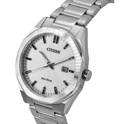 Citizen Eco-Drive Edelstahl Silbernes Zifferblatt BM7600-81A 100M Herrenuhr