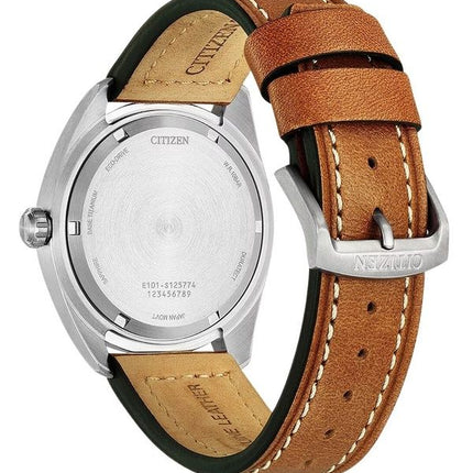 Citizen Eco-Drive Super Titanium Lederarmband grünes Zifferblatt BM8560-11X 100M Herrenuhr