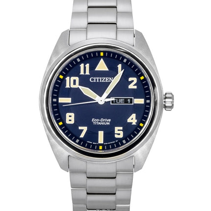 Citizen Garrison Super Titanium Herrenuhr mit blauem Zifferblatt, Eco-Drive, BM8560-88L, 100 m Wasserdichtigkeit