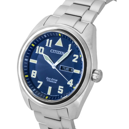 Citizen Garrison Super Titanium Herrenuhr mit blauem Zifferblatt, Eco-Drive, BM8560-88L, 100 m Wasserdichtigkeit