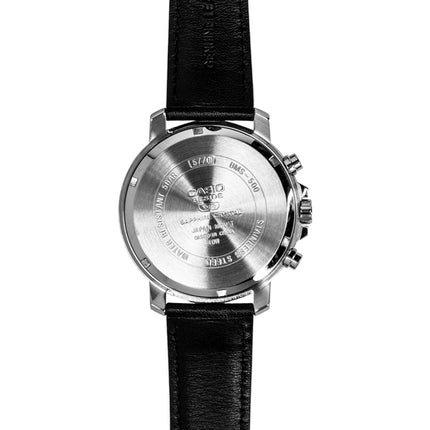 Casio Beside Chronograph Analog Lederarmband Schwarzes Zifferblatt Quarz BMS-500L-1A Herrenuhr