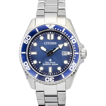 Citizen Promaster Taucheruhr aus Edelstahl mit blauem Zifferblatt und Eco-Drive-Antrieb BN0260-54L, wasserdicht bis 200 m, Herrenuhr