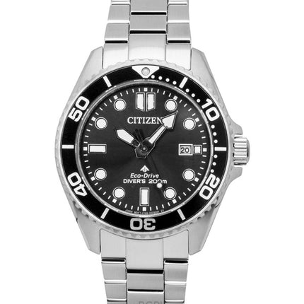 Citizen Promaster Taucheruhr aus Edelstahl mit schwarzem Zifferblatt, Eco-Drive BN0261-51E, wasserdicht bis 200 m, Herrenuhr