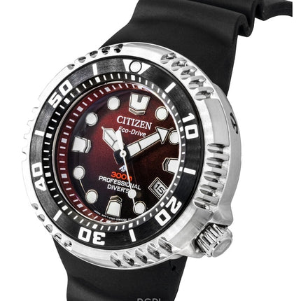 Citizen Promaster Polyurethan-Armband Rotes Zifferblatt Eco-Drive Taucheruhr BN1024-01Z 300M Herrenuhr