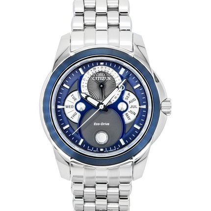 Citizen Herrenuhr mit Mondphasenanzeige, Edelstahl, blauem Zifferblatt, Eco-Drive, BU0088-51H, wasserdicht bis 100 m