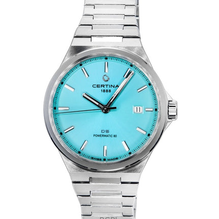 Certina DS-8 Powermatic 80 Edelstahl hellblaues Zifferblatt Automatik C043.407.11.351.00 100M Unisex-Uhr