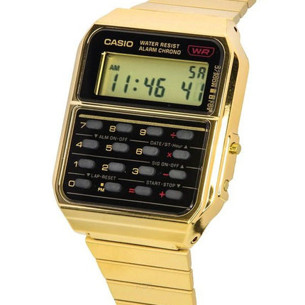 Casio Vintage Digitalrechner goldfarbener Edelstahl Quarz CA-500WEG-1A Herrenuhr