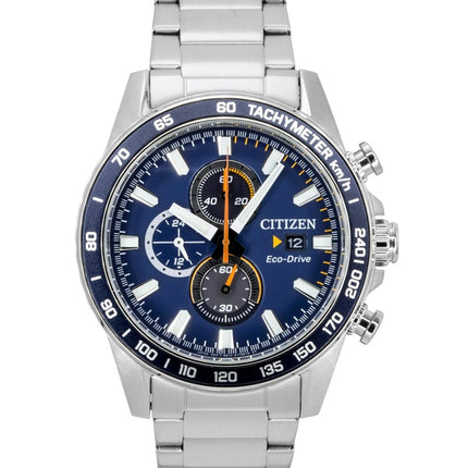 Citizen Brycen Chronograph Edelstahl Blaues Zifferblatt Eco-Drive CA0781-50L 100M Herrenuhr