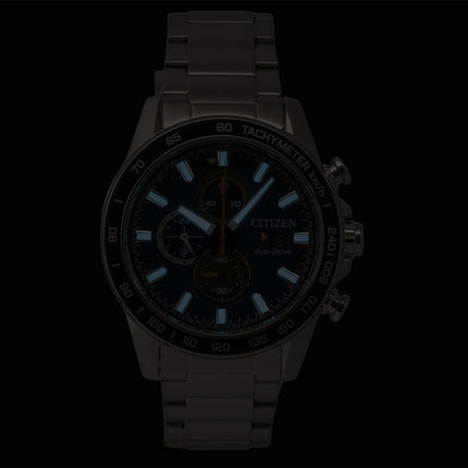 Citizen Brycen Chronograph Edelstahl Blaues Zifferblatt Eco-Drive CA0781-50L 100M Herrenuhr