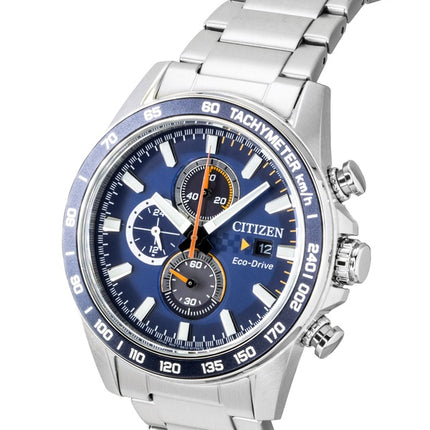 Citizen Brycen Chronograph Edelstahl Blaues Zifferblatt Eco-Drive CA0781-50L 100M Herrenuhr