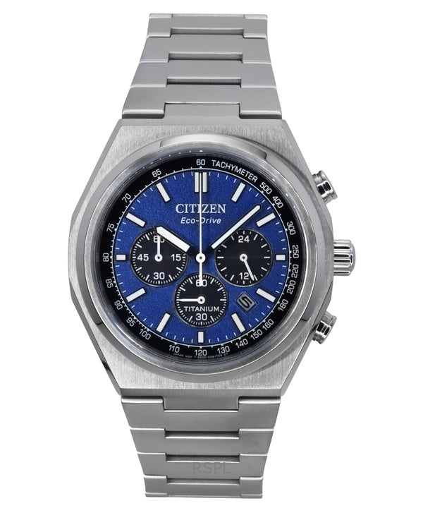 Citizen Zenshin Chronograph Super Titanium Blaues Zifferblatt Eco-Drive CA4610-85L 100M Herrenuhr