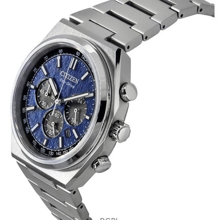 Citizen Zenshin Chronograph Super Titanium Blaues Zifferblatt Eco-Drive CA4610-85L 100M Herrenuhr