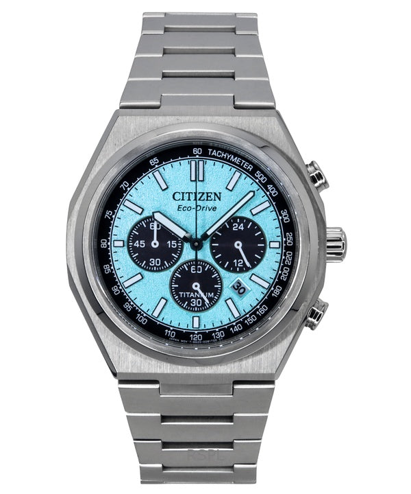 Citizen Zenshin Chronograph Super Titanium Eisblaues Zifferblatt Eco-Drive CA4610-85M 100M Herrenuhr