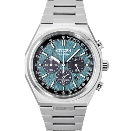 Citizen Zenshin Super Titanium Chronograph Grünes Zifferblatt Eco-Drive CA4610-85X 100M Herrenuhr