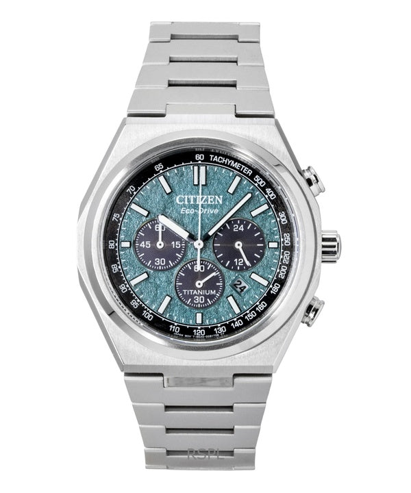 Citizen Zenshin Super Titanium Chronograph Grünes Zifferblatt Eco-Drive CA4610-85X 100M Herrenuhr