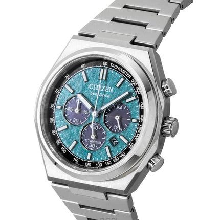 Citizen Zenshin Super Titanium Chronograph Grünes Zifferblatt Eco-Drive CA4610-85X 100M Herrenuhr