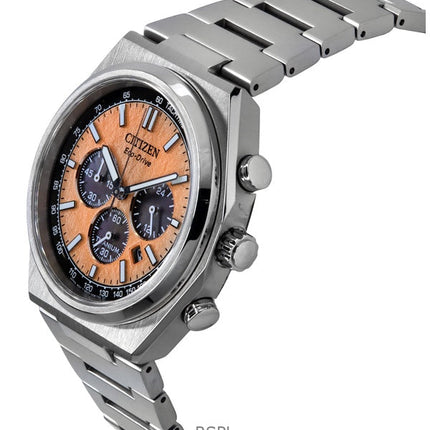 Citizen Zenshin Chronograph Super Titanium Lachs-Zifferblatt Eco-Drive CA4610-85Z 100M Herrenuhr