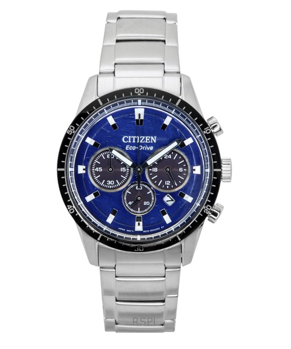 Citizen Eco-Drive Chronograph Edelstahl Blaues Zifferblatt CA4624-56L 100M Herrenuhr