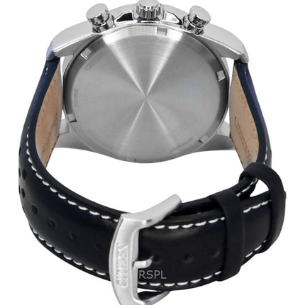 Citizen Eco-Drive Chronograph Lederarmband weißes Zifferblatt CA4640-09A 100M Herrenuhr