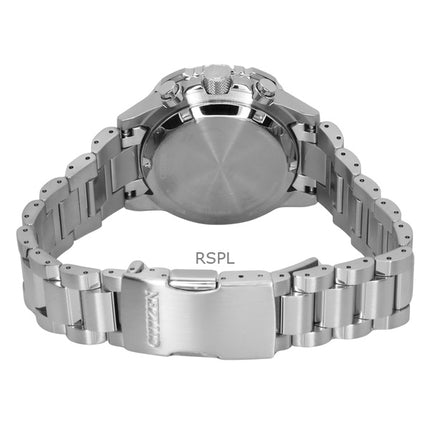 Citizen Promaster Navihawk Chronograph Edelstahl weißes Zifferblatt Eco-Drive Taucheruhr CA4660-61A 200M Herrenuhr