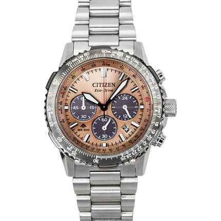 Citizen Promaster Sky Chronograph Edelstahl Braunes Zifferblatt Eco-Drive Taucheruhr CA4664-60X 200M Herrenuhr
