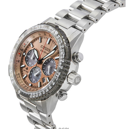 Citizen Promaster Sky Chronograph Edelstahl Braunes Zifferblatt Eco-Drive Taucheruhr CA4664-60X 200M Herrenuhr
