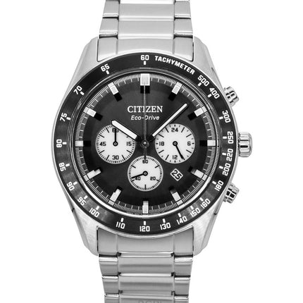 Citizen Eco-Drive Chronograph Edelstahl Schwarzes Zifferblatt CA4674-58E 100M Herrenuhr